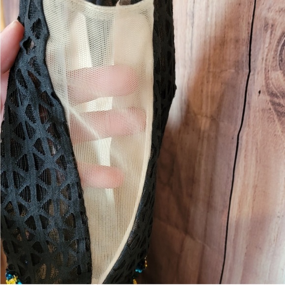 Angela and Alison Black Floral Embellished Dress - Picture 6 of 6